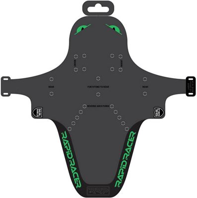 RapidRacerProducts EnduroGuard Front Mudguard - Black - Green - Large, Black - Green